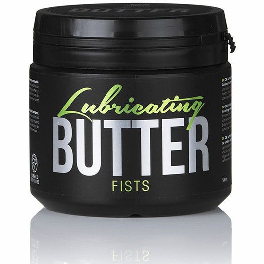 Lubricante anal COBECO CBL Butter Fists en envase de 500 ml, crema para mayor comodidad y suavidad en actividades íntimas.