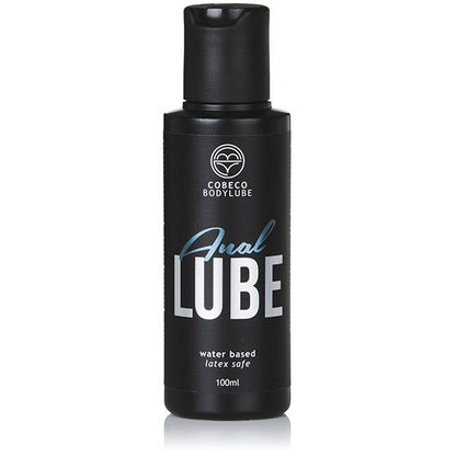 Lubricante anal COBECO CBL en botella de 100 ml, con envase transparente y etiqueta, ideal para uso íntimo y cómodo.
