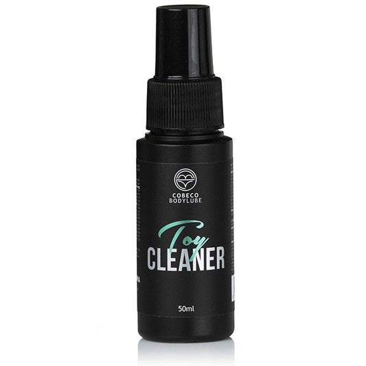 Limpiador de juguetes COBECO CBL 50ml, botella con líquido transparente para higiene y cuidado de juguetes sexuales.