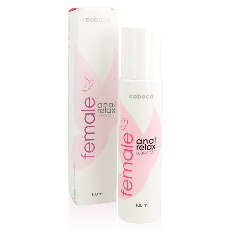 COBECO Female Anal Relax Lubricant 100 ml bottle with a sleek design, ideal for enhancing comfort during intimate moments.