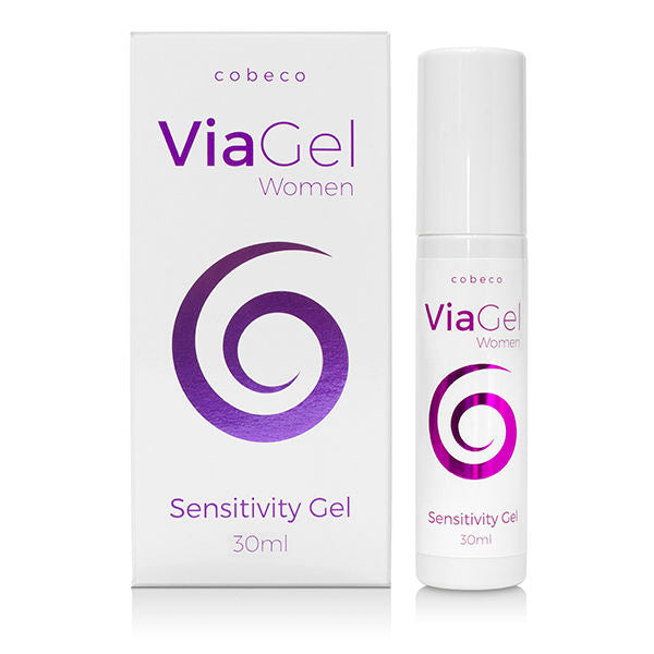 Gel estimulante para mujer COBECO VIAGEL, frasco de 30 ml, mostrando la botella y su etiqueta en un fondo neutro.