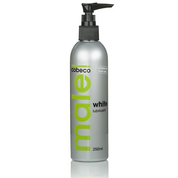 COBECO MALE white lubricant in a 250 ml bottle with a sleek design and easy-to-use cap.