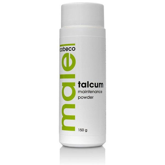 Talco especial para limpieza de juguetes masculinos COBECO PHARMA, 150g, en envase blanco con etiqueta.