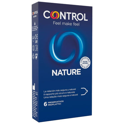 CONTROL ADAPTA NATURE condoms pack of 6 units, featuring a sleek design and natural texture for enhanced comfort.