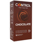 CONTROL chocolate condoms pack of 12 units with a sleek design and rich chocolate flavor.