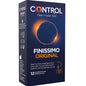 CONTROL Finissimo condoms package with 12 units, showcasing sleek design and brand logo on the front.