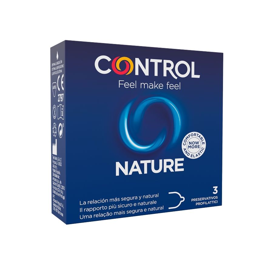 CONTROL condoms pack of 3 units, featuring a sleek design and clear branding on the packaging.