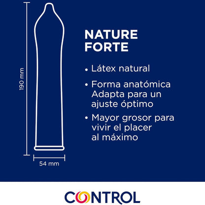 CONTROL CONDOMS Nature Forte pack of 144 condoms, featuring a sleek design and natural feel for enhanced intimacy.