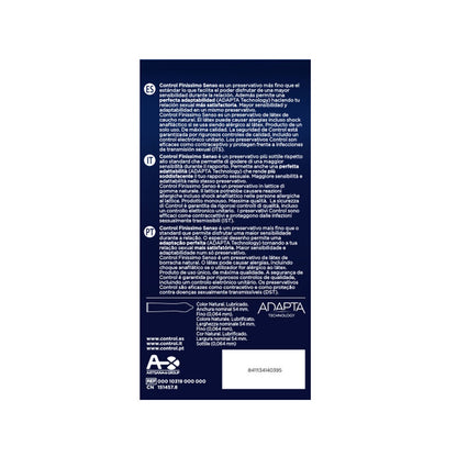 Control Senso Condoms pack of 24 units, featuring sleek packaging and a focus on comfort and sensitivity.