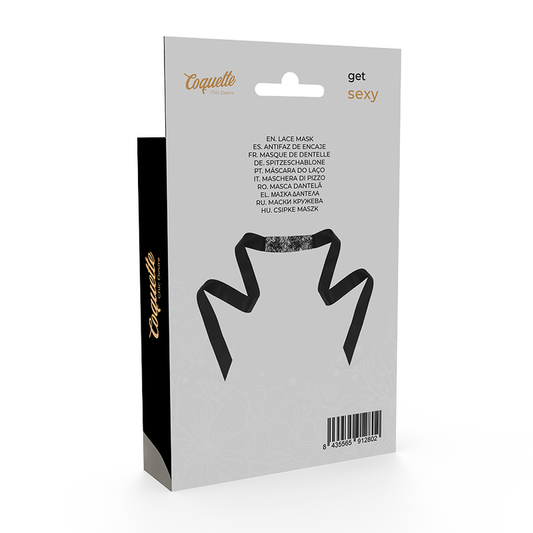 Antifaz de encaje negro Coquette Chic Desire con cinta, accesorios elegantes para ocasiones especiales.