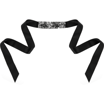 Antifaz de encaje negro Coquette Chic Desire con cinta, elegante y delicado para ocasiones especiales.