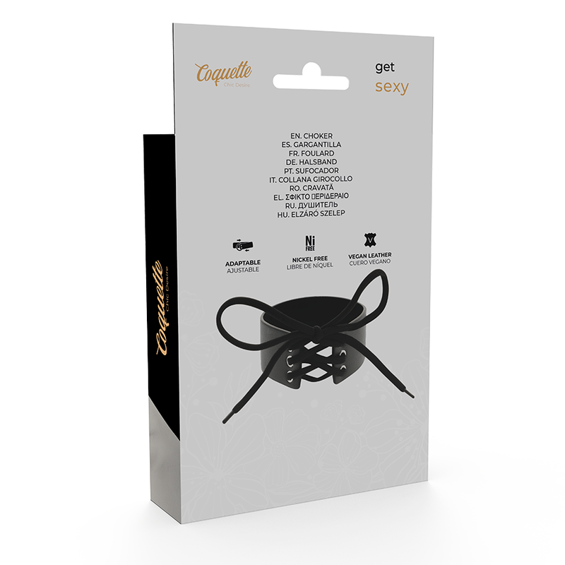Choker de cuero vegano Coquette Chic Desire de accesorios Coquette, estilo elegante y moderno para mujer