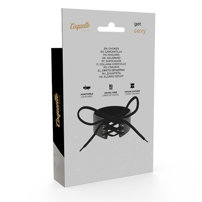 Choker de cuero vegano Coquette Chic Desire de accesorios Coquette, estilo elegante y moderno para mujer