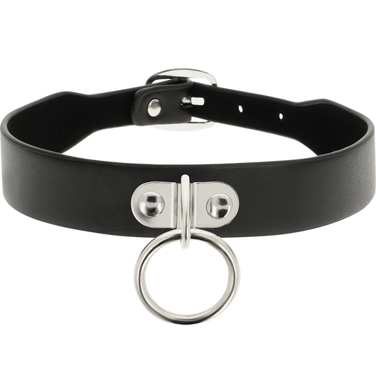 Collar de cuero vegano Coquette Chic Desire, accesorio femenino de estilo fetish con diseño elegante y moderno.
