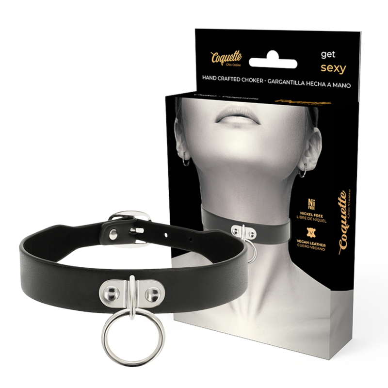 Collar de cuero vegano COQUETTE CHIC DESIRE para mujer, accesorio de moda con estilo fetish, diseño elegante y moderno