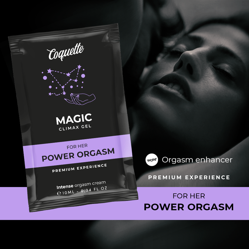 Gel potenciador de orgasmo para ella Coquette Chic Desire Pocket Magic Climax Gel de 10 ml, marca Coquette Cosmetics.