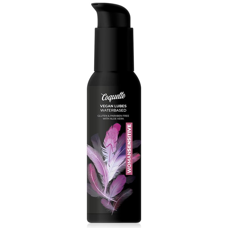 Lubricante vegano Coquette Cosmetics Coquette Chic Desire, experiencia premium, 100 ml, envase transparente con etiqueta elegante.