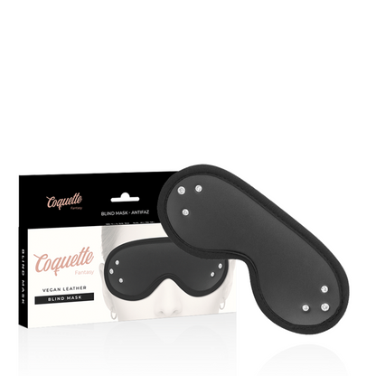 Antifaz de cuero vegano con forro de neopreno de la marca Coquette Fantasy, diseño chic y elegante para fantasía.