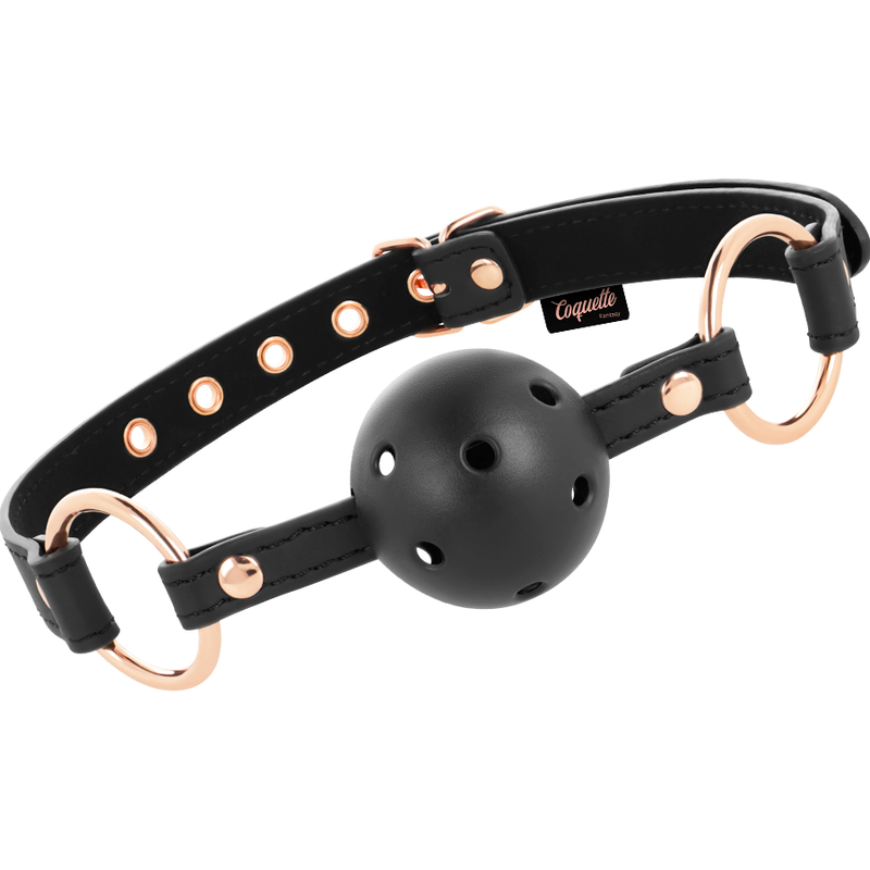 Mordaza transpirable de cuero vegano Coquette Fantasy Chic Desire, diseño elegante y cómodo para uso de fantasía y restricción.
