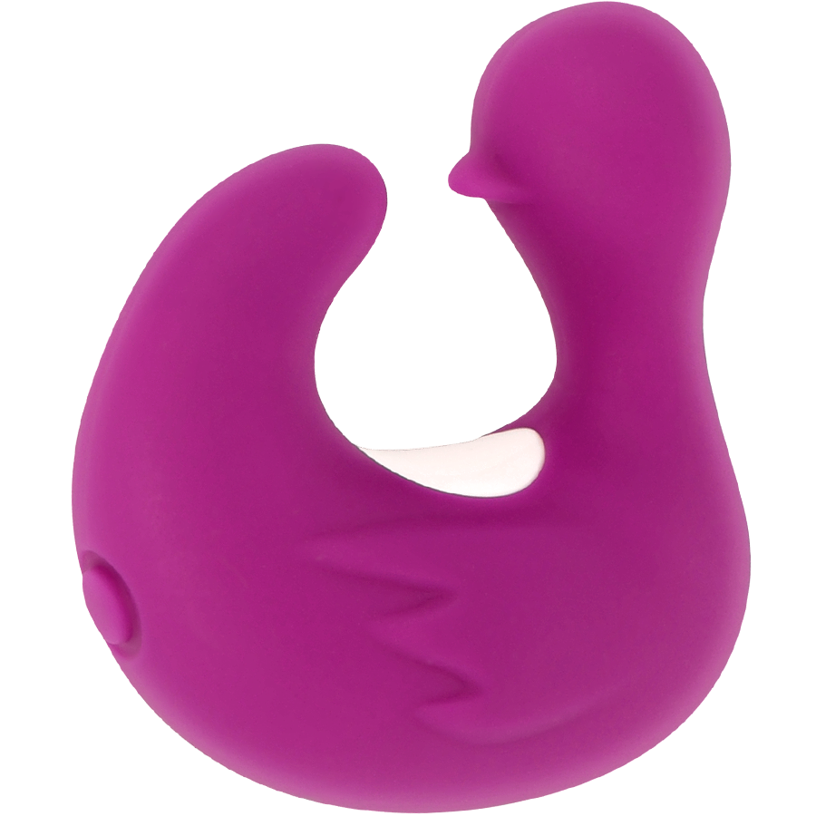 Dedal pato estimulador de silicona recargable de la marca COVERME, con diseño compacto y suave, en color amarillo.