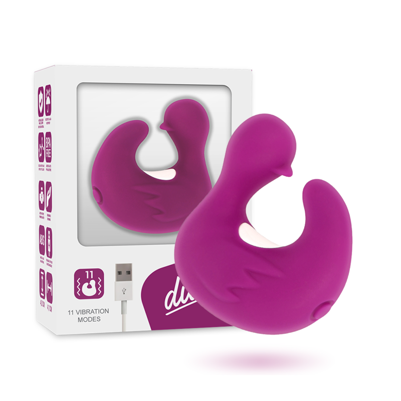 Dedal pato estimulador de silicona recargable COVERME DuckyMania, diseñado para placer y comodidad.