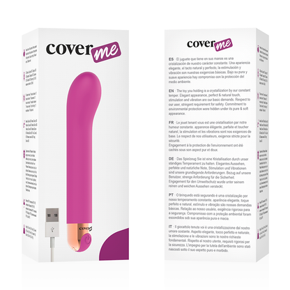 Vibrador G-Spot COVERME con 10 velocidades, diseñado para estimulación íntima, en color negro con control de intensidad.