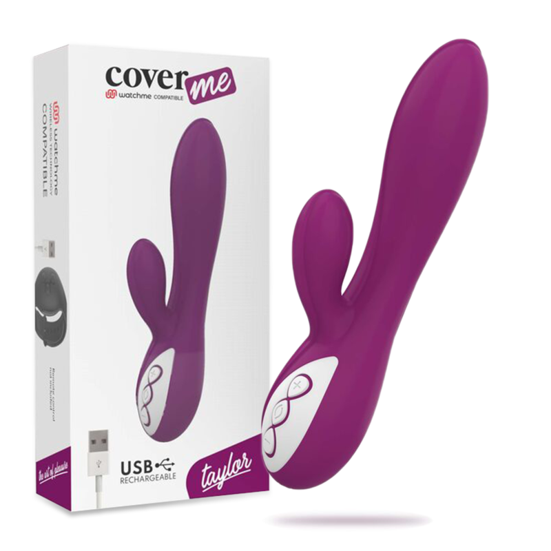 Vibrador COVERME Taylor compatible con tecnología inalámbrica WatchMe, diseño elegante y compacto en color negro.