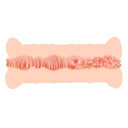 Masturbador doble con diseño realista de la marca CRAZY BULL, simulación de vagina para placer personal, en color y textura detallada.