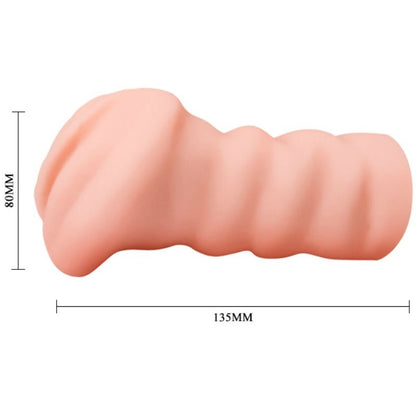 Masturbador vaginal CRAZY BULL Leila, tamaño 13.5 cm, con textura realista para placer íntimo, en color natural.