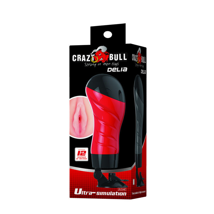 CRAZY BULL vagina masturbator with a sturdy base, showcasing realistic design and texture for enhanced pleasure.
