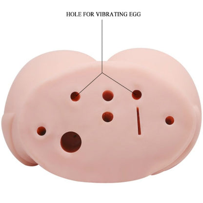 Vagina y ano realistas con vibración de la marca CRAZY BULL, diseño detallado y texturizado para uso íntimo.