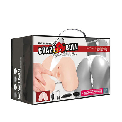 Vagina y ano realistas con vibración de la marca CRAZY BULL, posición 5, con detalles anatómicos y función de estimulación.