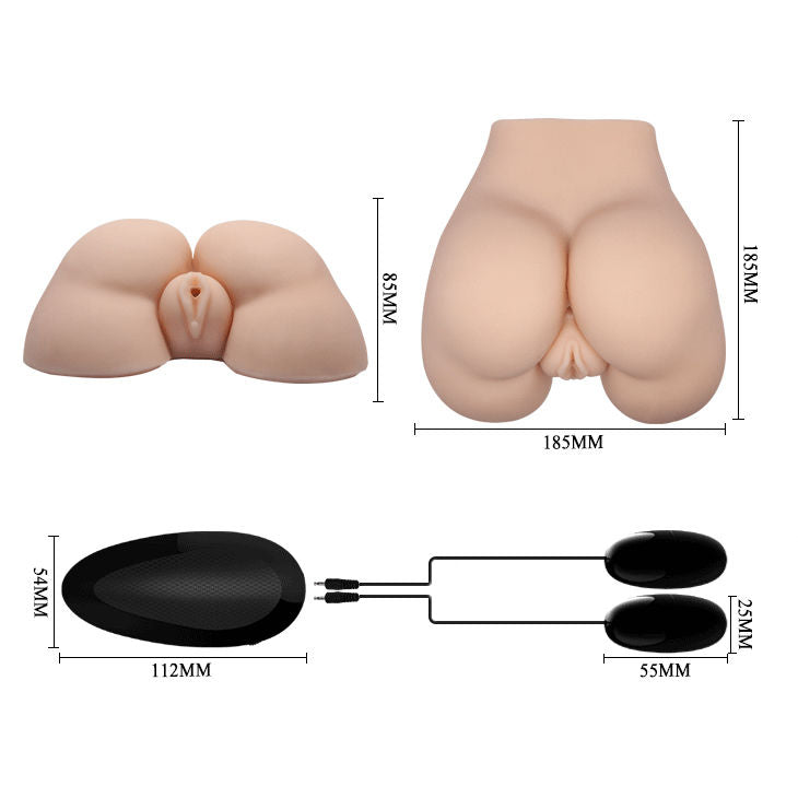 Vagina y ano realísticos con vibración de la marca CRAZY BULL, con posición 5, para uso íntimo y placer personal.