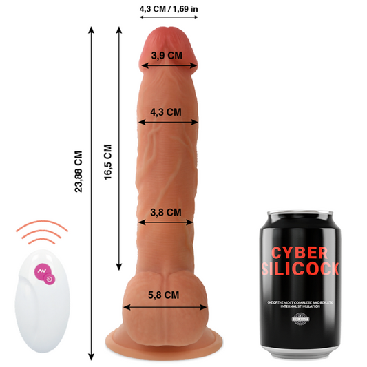 Cybber Silicock control remoto realista, tamaño 23.88 cm, con detalles en silicona y diseño anatómico.