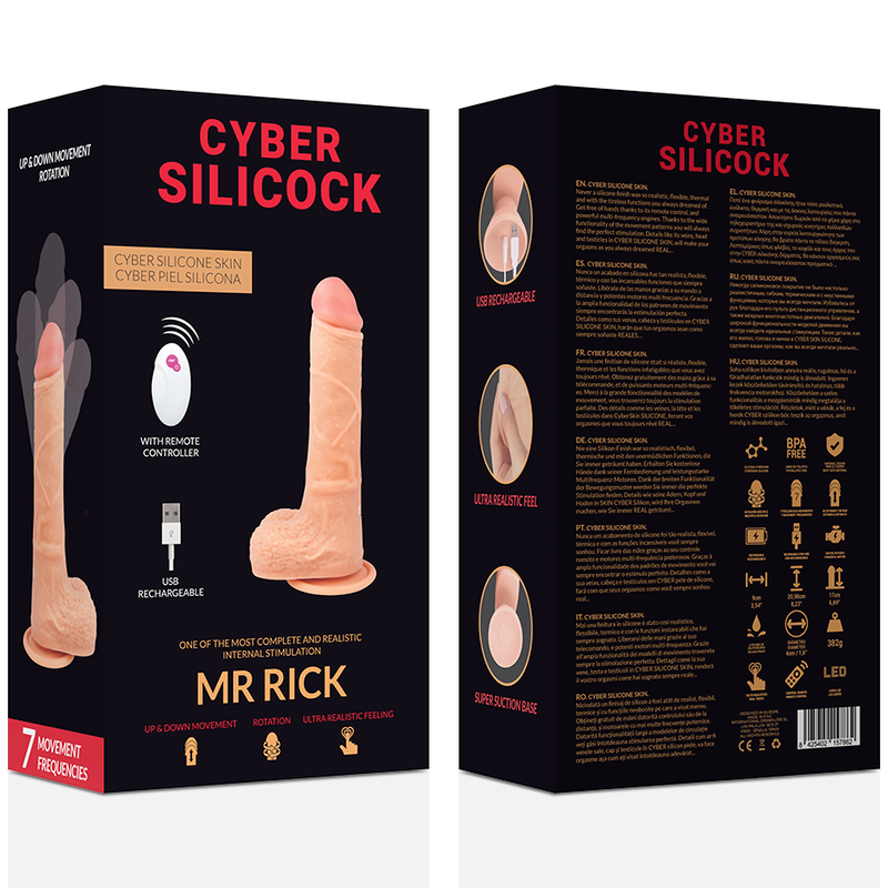 Silicona CYBER SILICOCK Control Remoto Mr. Rick, realista, de 20.9 cm por 4 cm, con detalles que imitan un control remoto.