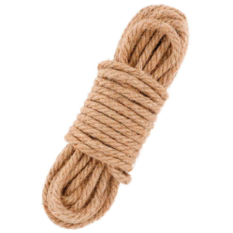 Cuerda japonesa de 10 m de yute DARKNESS BONDAGE, ideal para bondage y prácticas de atadura con textura natural.