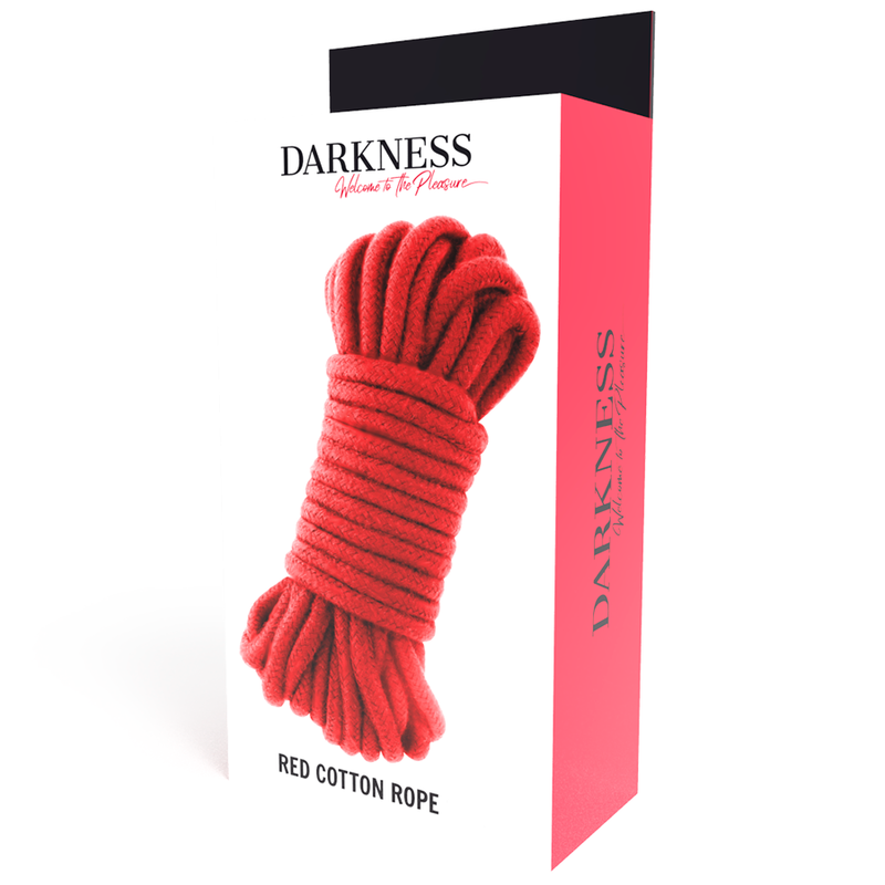 Cuerda japonesa roja de 20 m de la marca Darkness Bondage, ideal para bondage y prácticas de estética BDSM.