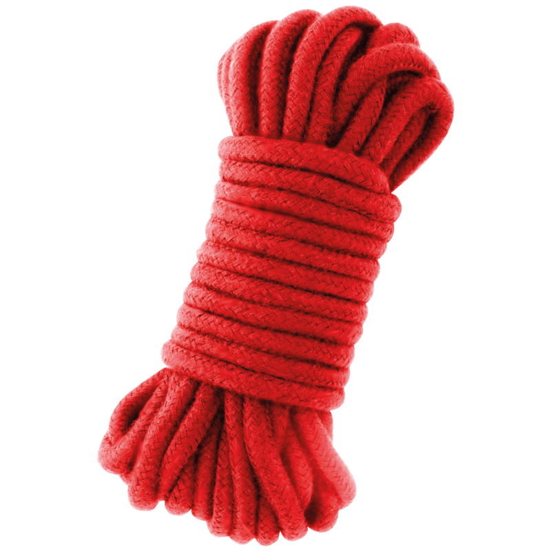 Cuerda japonesa de 20 metros en rojo de la marca Darkness Bondage, ideal para prácticas de bondage y juegos de restricción.
