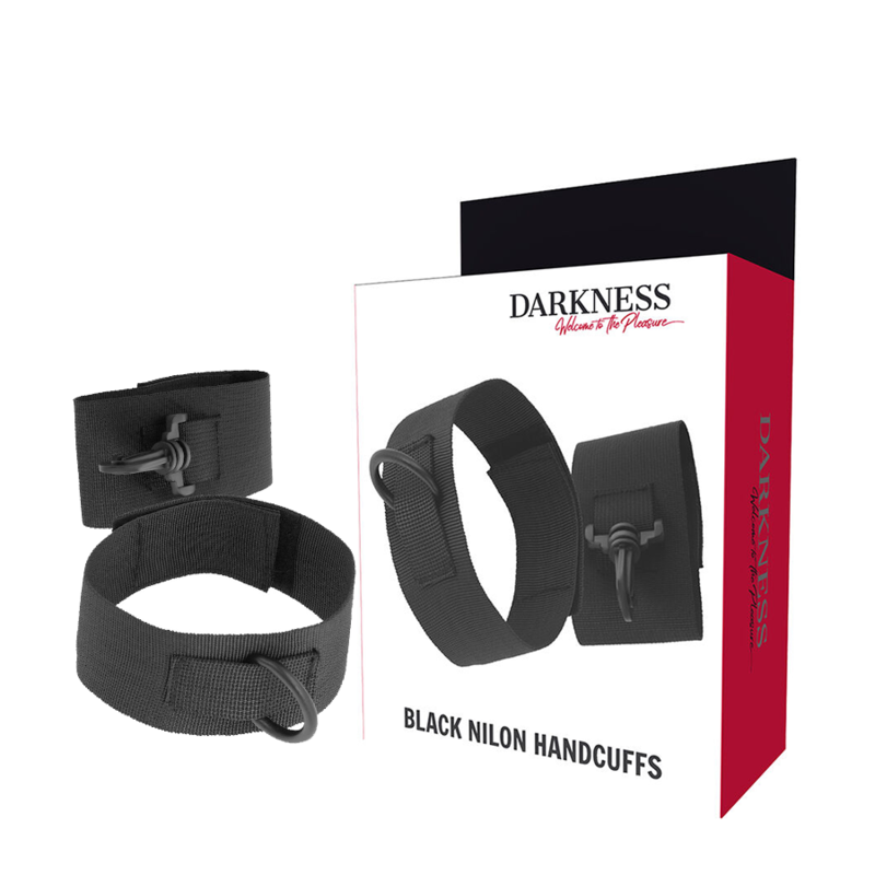 Esposas de nylon DARKNESS BONDAGE para principiantes, con diseño simple y ajustable, ideales para juegos de restricción y BDSM.