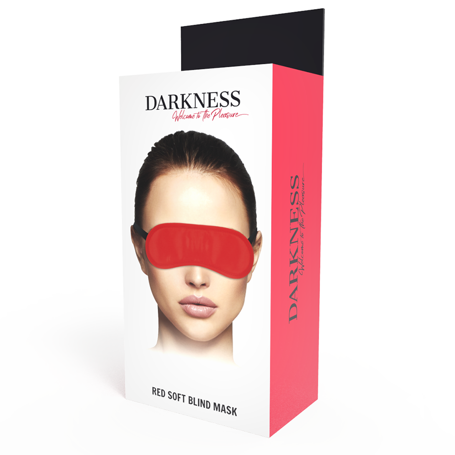 Antifaz rojo recto de la marca DARKNESS BONDAGE, máscara de tela suave para disfraces y accesorios de moda.