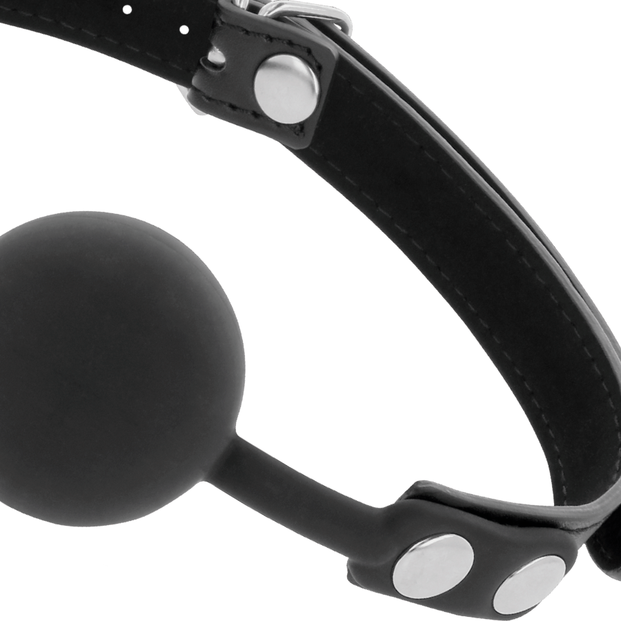 Black silicone gag from Darkness Bondage, featuring a smooth design for comfortable wear during bondage play.