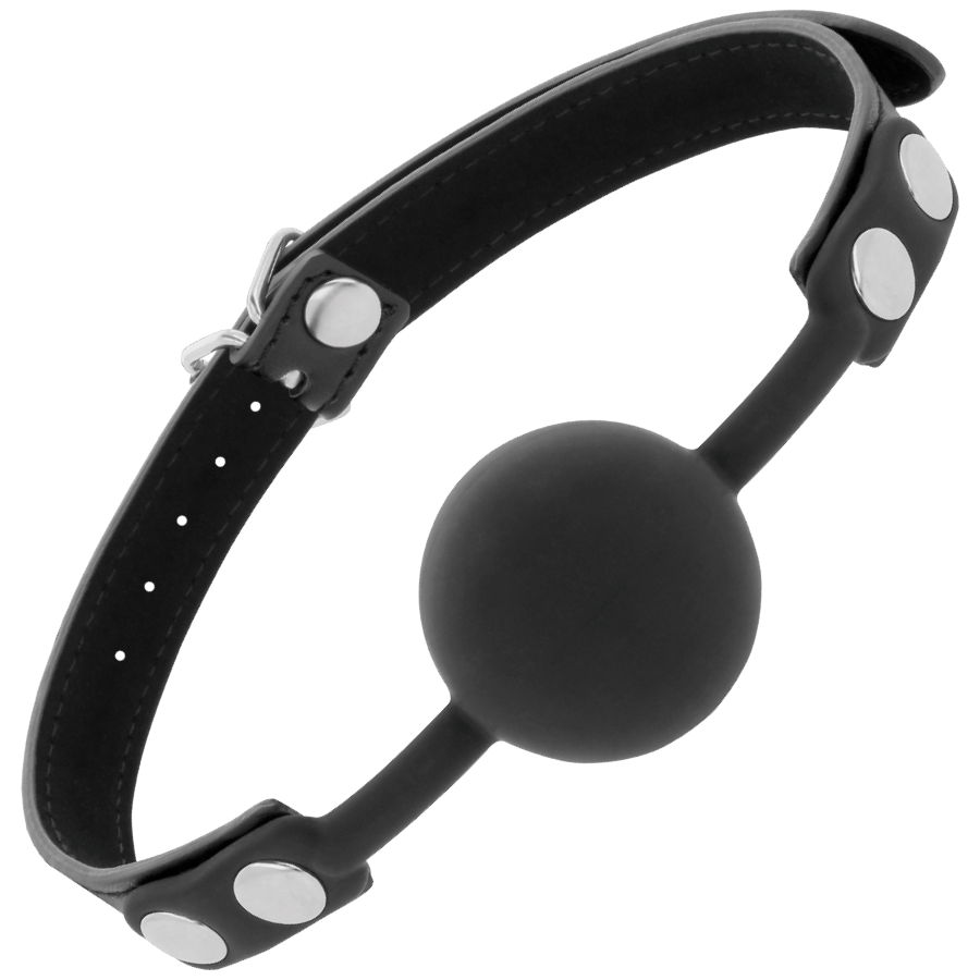 Black silicone gag from DARKNESS BONDAGE, featuring a comfortable design for bondage play.