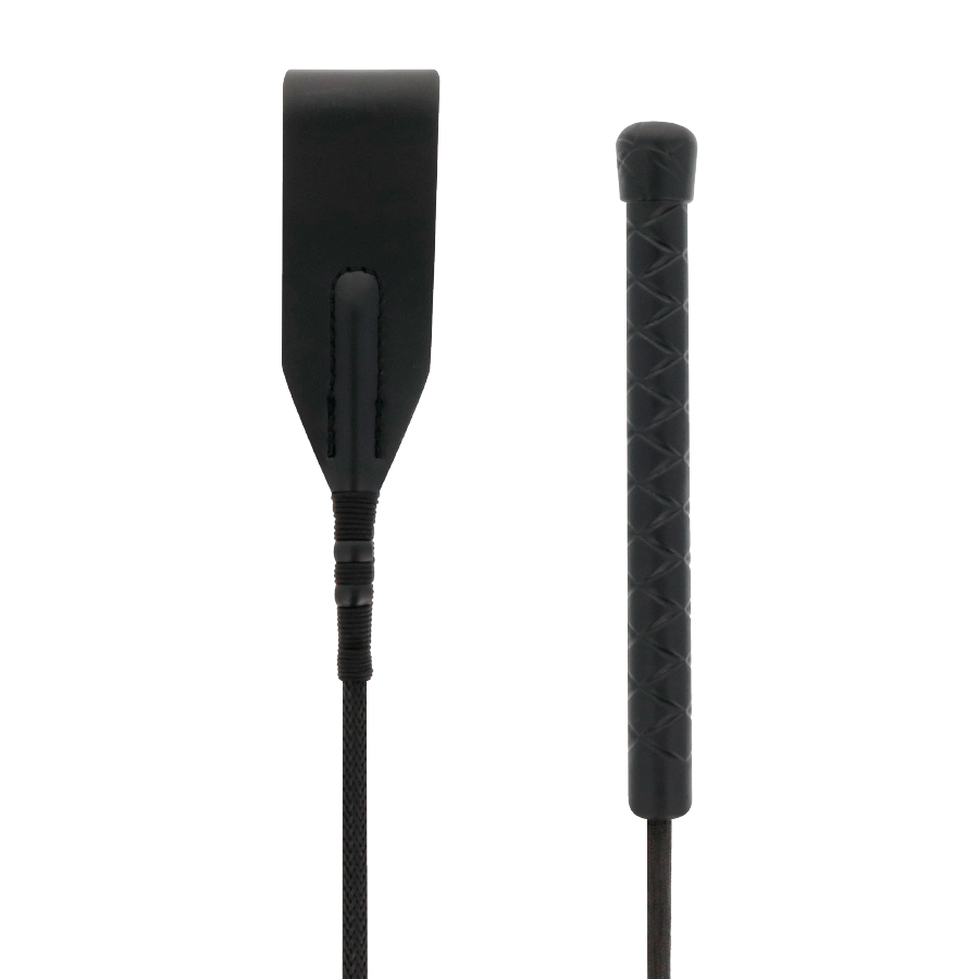 Fusta de cuero DARKNESS de 45 cm de la marca DARKNESS SENSATIONS, con detalles en cuero negro y diseño elegante.