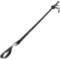 Fusta de cuero negro para fetiche BDSM de 60 cm de la marca Darkness Sensations, con asa y detalles en cuero.