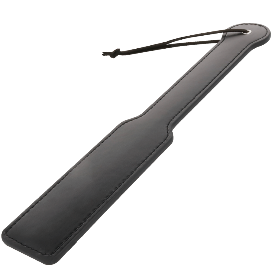 Pala negra de Fetish DARKNESS SENSATIONS, con diseño elegante y acabado en cuero para juegos de dominación y BDSM.