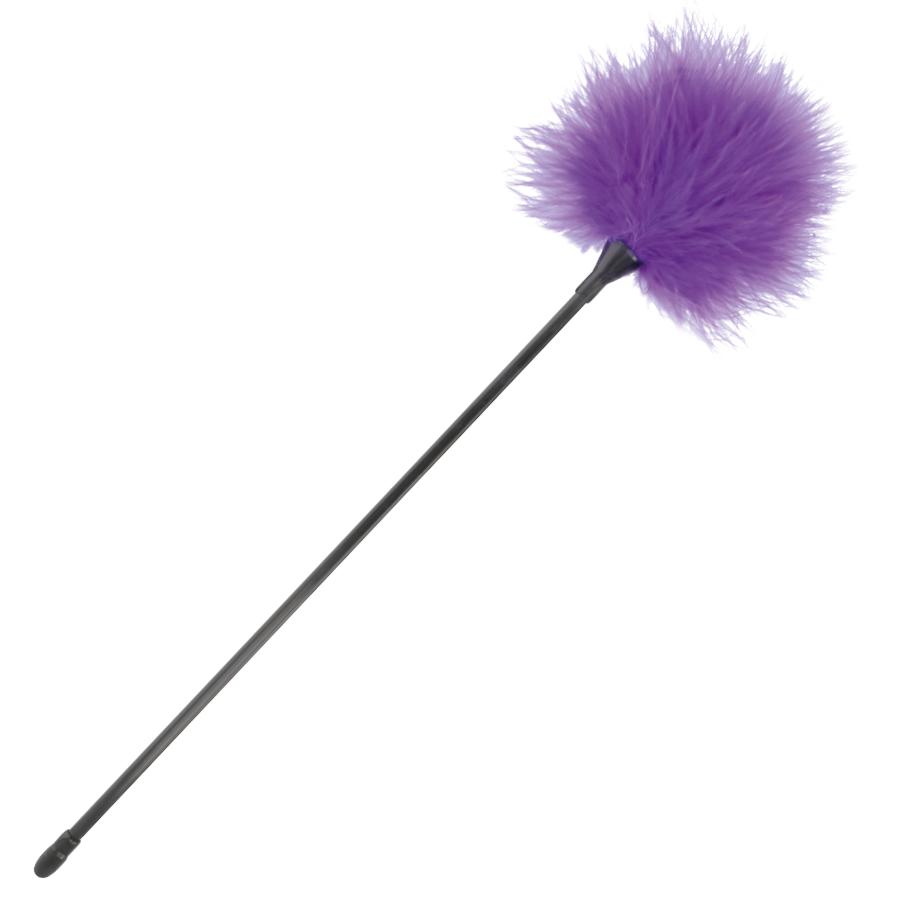 Pluma estimuladora lila de 42cm de la marca Darkness Sensations, con detalles suaves y elegantes para juegos sensuales.