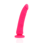 Arnés y dildo rosa de silicona médica de 17 cm por 3 cm, marca DELTA CLUB, para uso íntimo y placentero.