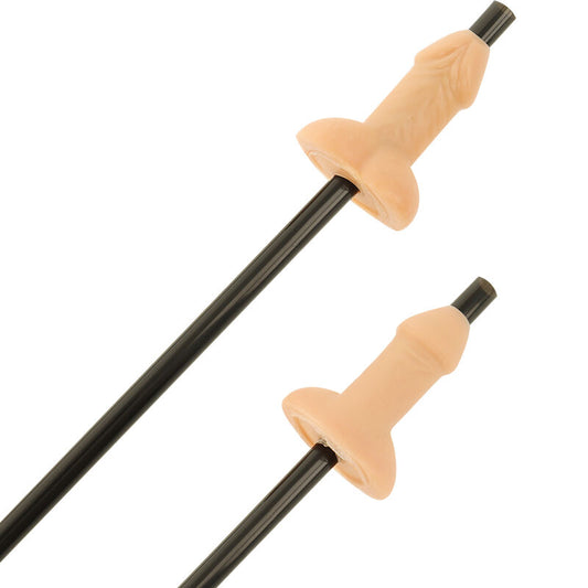 Conjunto de 10 pajitas de pene natural de la marca Diablo Picante en una bolsa. Material resistente y seguro para bebidas.