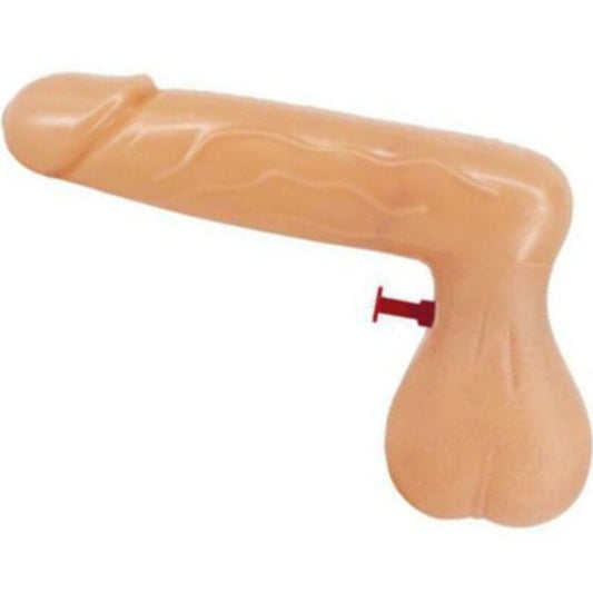 Pistola de agua con forma de pene de la marca Diablo Picante, ideal para juegos y diversión al aire libre.