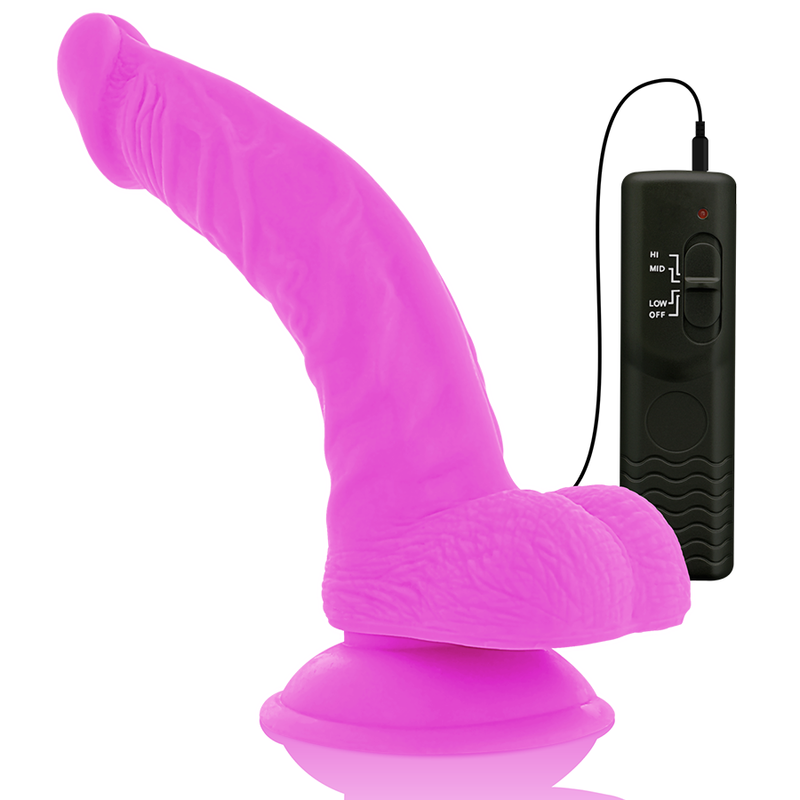 DIVERSIA - DILDO REALÍSTIC FLEXIBLE AMB VIBRACIÓ LILA 21.5 CM -O- 4.5 CM